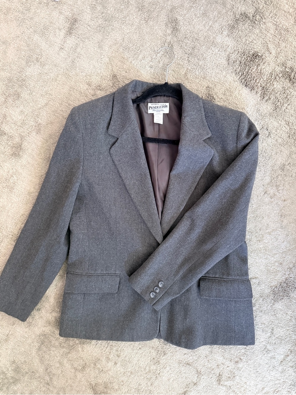 Pendleton Gray Wool Petite Blazer
